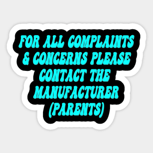 Complaints and concerns Sticker